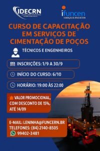 NOVA TURMA DE CAPACITAÇÃO EM SERVIÇOS DE CIMENTAÇÃO DE POÇOS